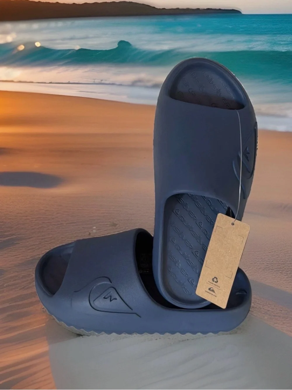 Quiksilver Men's Size 11 Cloudbreak Comfort Slide Sandals. Navy Blue. NWT